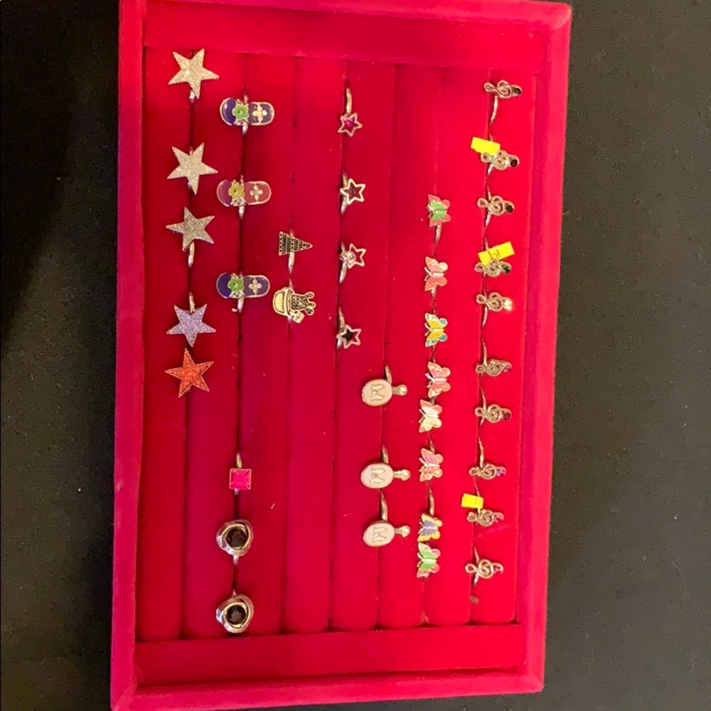 Earrings, necklaces, rings, bracelets